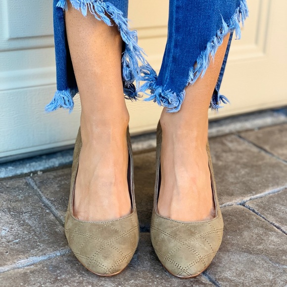 Quilted Genuine Suede Kitten Heel Closed Toe Pump - Picture 1 of 5